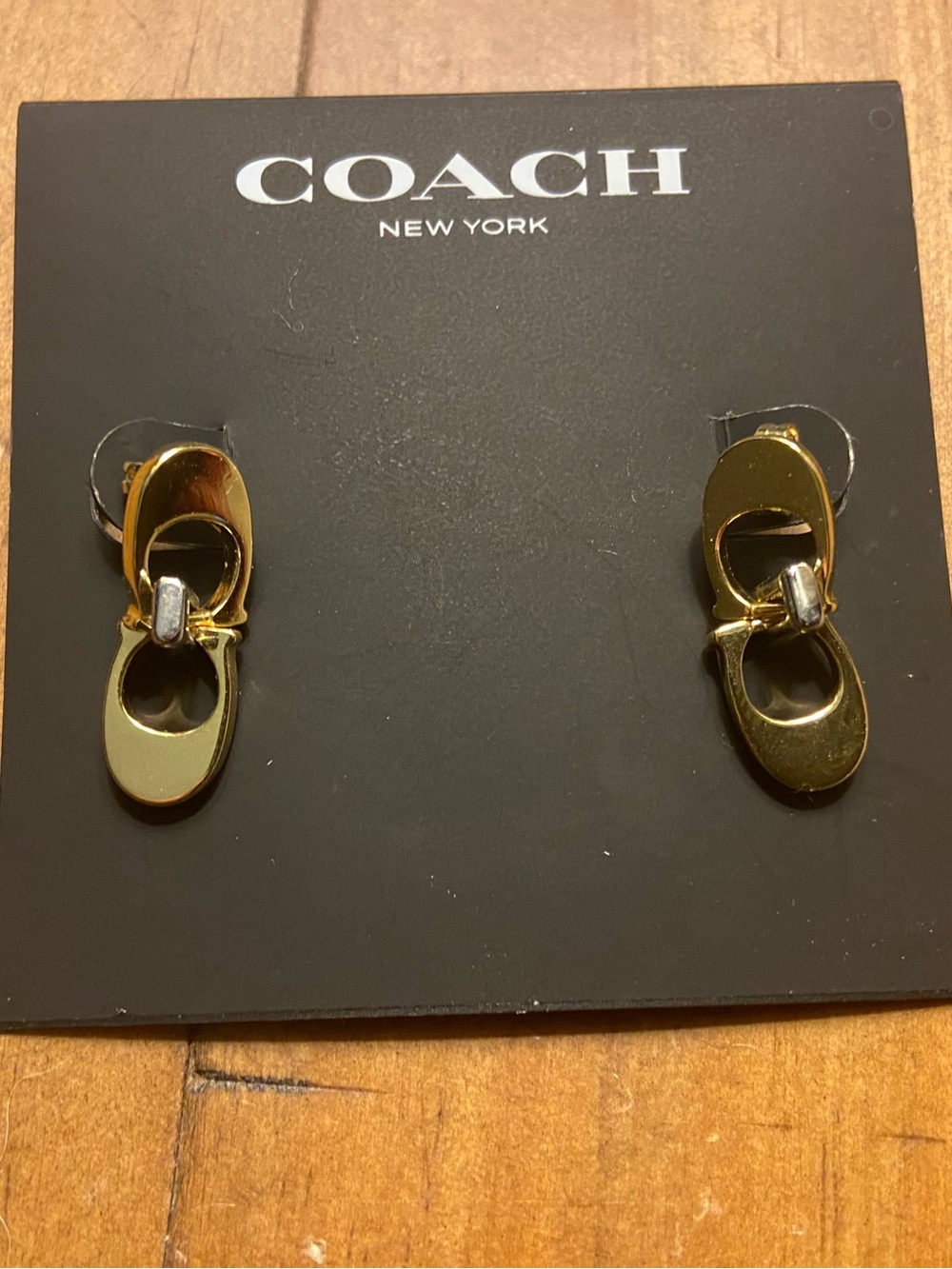 Gold/Silver Dangle “C” Logo Earrings